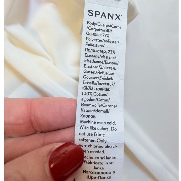 SPANX Womens Long Sleeve Scoop Neck Bodysuit White XL/TG - Picture 6 of 6